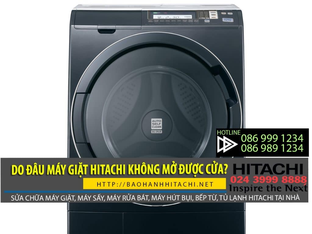 Máy giặt Hitachi không mở được cửa do hỏng công tắc cửa