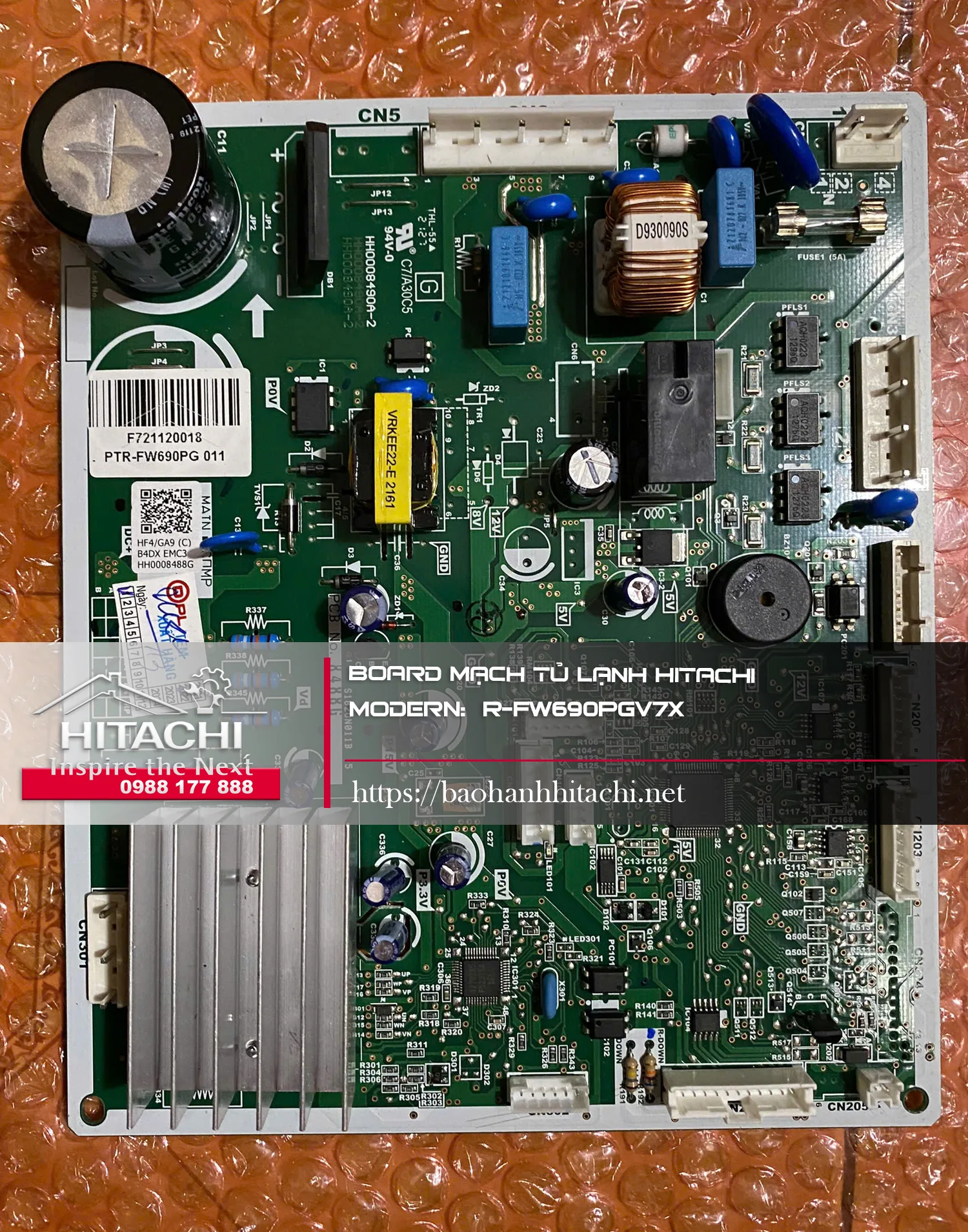 Bo mạch tủ lạnh Hitachi mới, chính hãng, linh kiện bền bỉ, phù hợp sửa chữa tủ lạnh công nghiệp, dịch vụ bảo hành Hitachi uy tín tại Hà Nội và toàn quốc.
