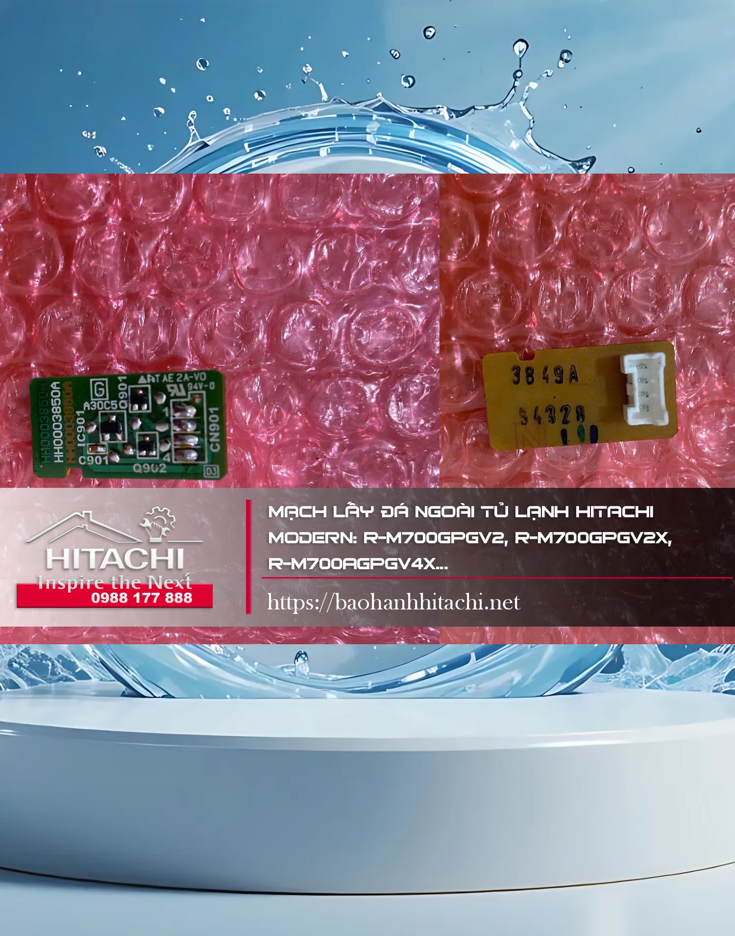 Cáp lấy đá ngoài từ lạnh Hitachi và linh kiện điện tử bảo hành Hitachi, dịch vụ sửa chữa và bảo trì máy lạnh Hitachi chính hãng tại Hà Nội.