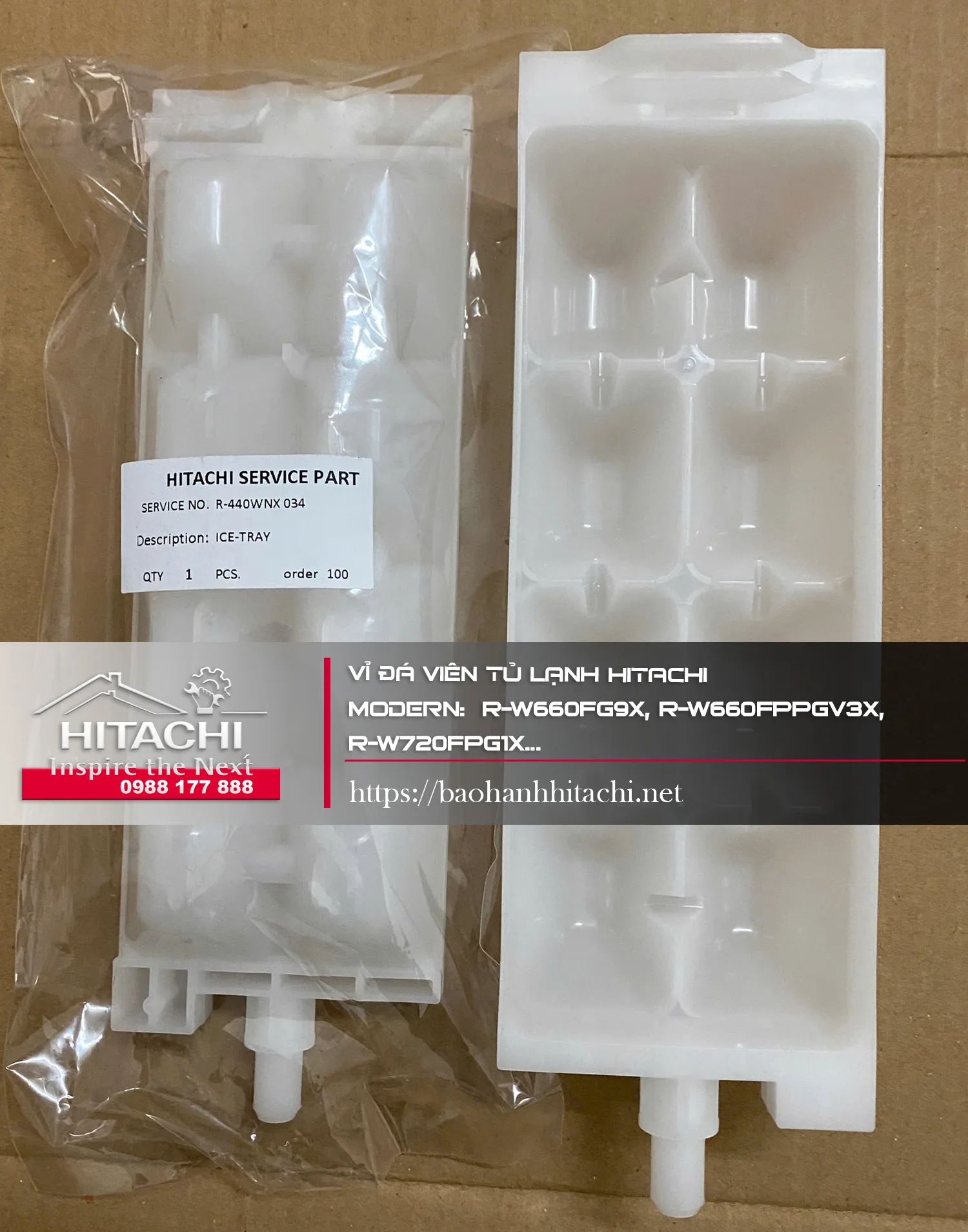 Lồng đựng đá của máy lạnh Hitachi, phụ kiện chính hãng bảo hành Hitachi, phù hợp các dòng R-W660FG9X, R-W660FPPGV3X, R-W720FPG1X, dịch vụ bảo hành nhanh chóng.