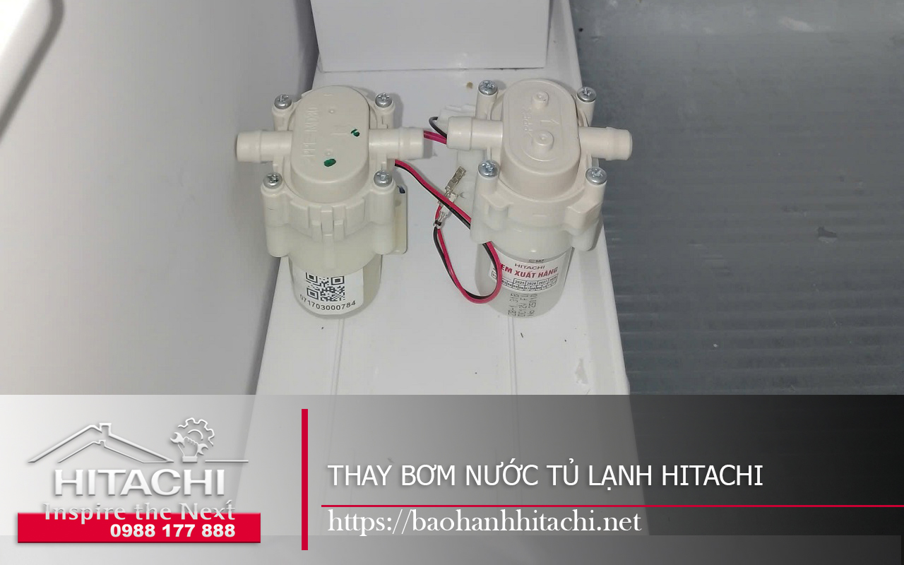 Thay bơm nước tủ lạnh Hitachi